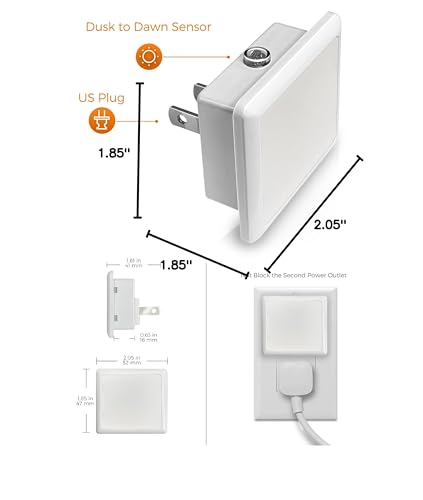L LOHAS LED Night Lights Plug into Wall 2-Pack, 0.3W Plug in Night Light, Dusk to Dawn, 3000K Soft White, Bright Nightlight Auto-On/Off, for Adults Kids Room Bedroom Bathroom Hallway Kitchen, Non-Dim