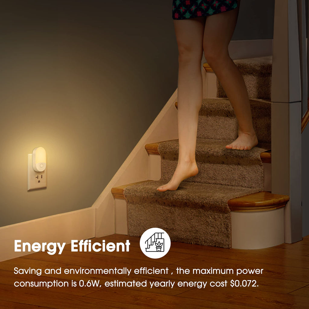 L LOHAS LED Night Lights Plug into Wall, [2 Pack] LED Dimmable Night Light with Light Sensors, 30/60LM Adjustable Brightness Nightlights, Soft White 3000K Automatic Night Light for Kid, Hallway