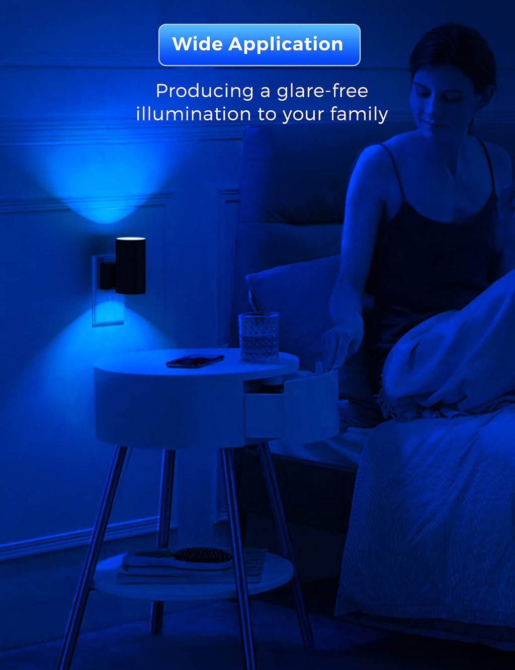 L LOHAS LED Night Light Plug in, Modern Night Lights Plug into Wall, Dusk to Dawn Sensor, Soft White 3000K, 0-100LM Adjustable Brightness, Dimmable Night Lights for Hallway Bedroom Stairway, 2 Pack