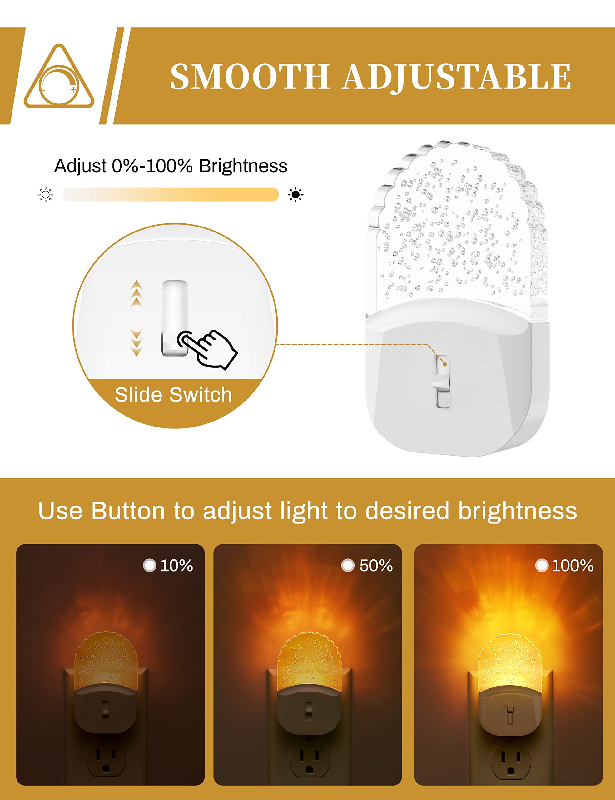 Night Lights Plug Into Wall [2 Pack], Color Changing Night Light for Kids, 8-Color RGB LED Nightlight with Dusk to Dawn Sensor for Bathroom Decor, Children Room, Gift