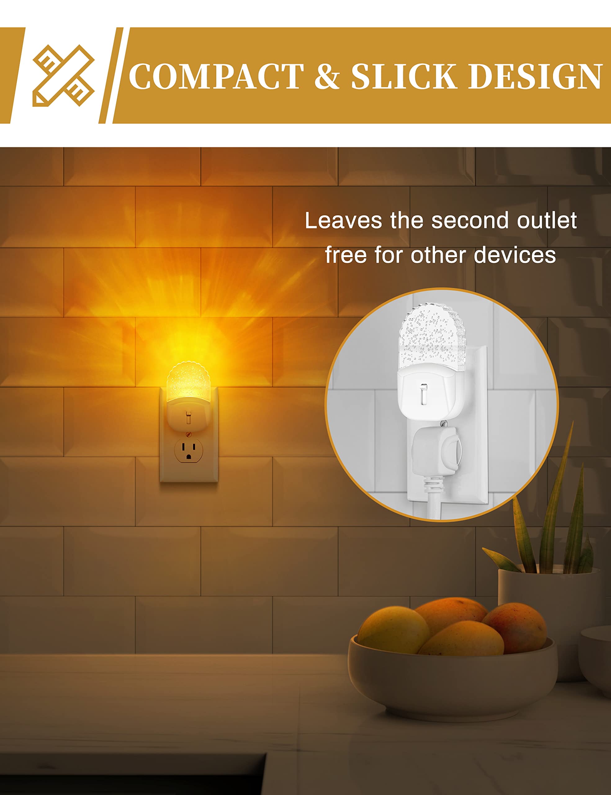 Night Lights Plug Into Wall [2 Pack], Color Changing Night Light for Kids, 8-Color RGB LED Nightlight with Dusk to Dawn Sensor for Bathroom Decor, Children Room, Gift