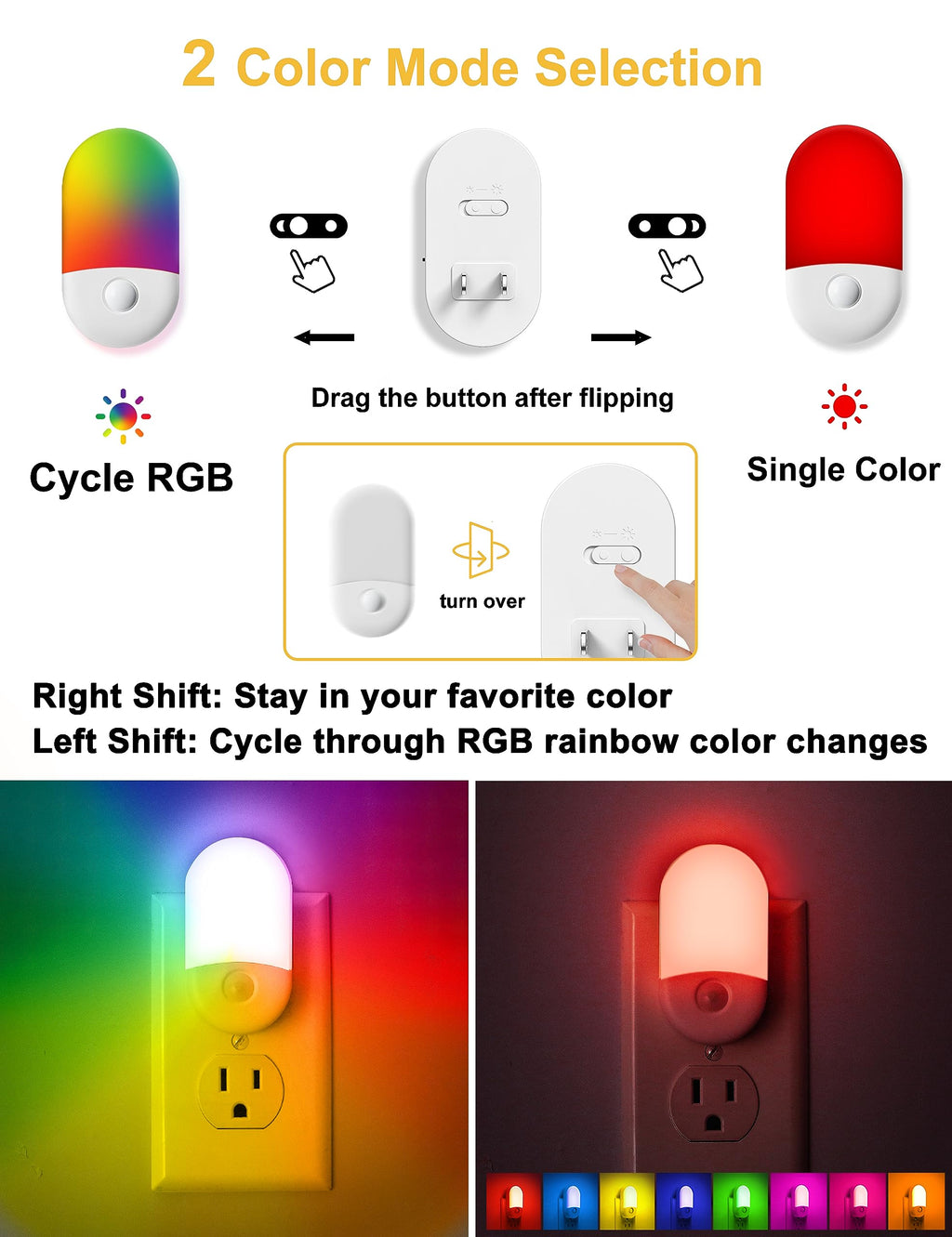 L LOHAS LED Night Lights Plug into Wall, [2 Pack] LED Dimmable Night Light with Light Sensors, 30/60LM Adjustable Brightness Nightlights, Soft White 3000K Automatic Night Light for Kid, Hallway